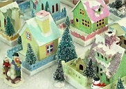 Click to access free, downloadable plans an instructions to make vintage-style Christmas houses.