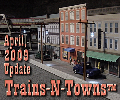 The official e-newsletter of Big Indoor Trains� and Big Christmas Trains�. This is a photo of Tom Amara's O-scale storefront project, based on a project in our primer articles. Click for bigger photo. 