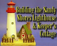 Build this unique lighthouse and keeper's cabin to guide shipping to your seaside display.